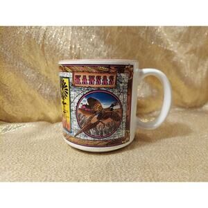 Vintage Kansas Souvenir Mug Coffee Cup 1992 Ceramic Kitchen Decor 90s